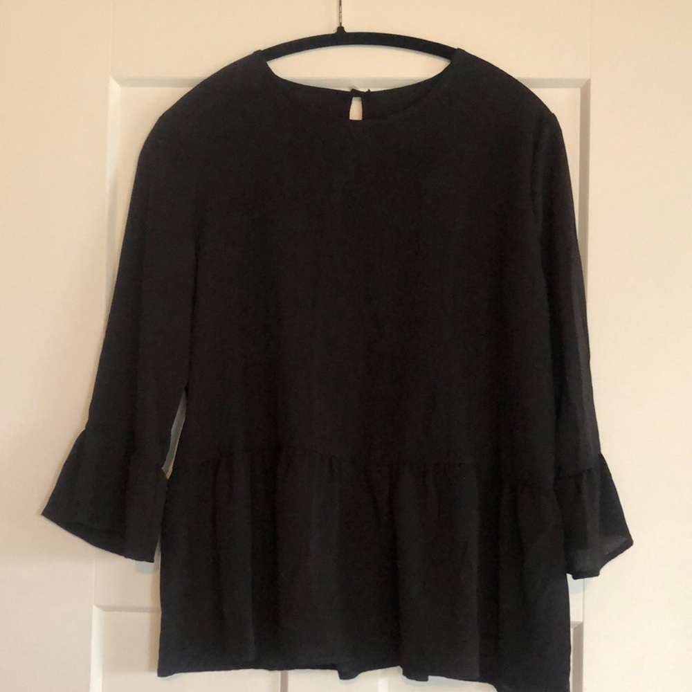 Black peplum top